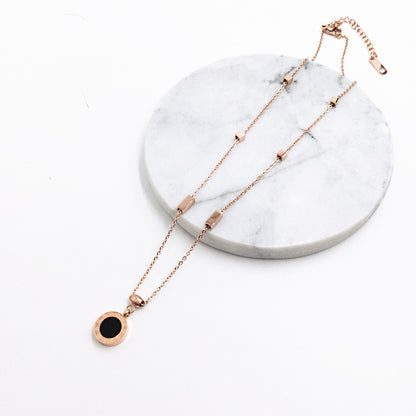 Korean Fashion Titanium Steel Plated 18K Rose Gold Necklace