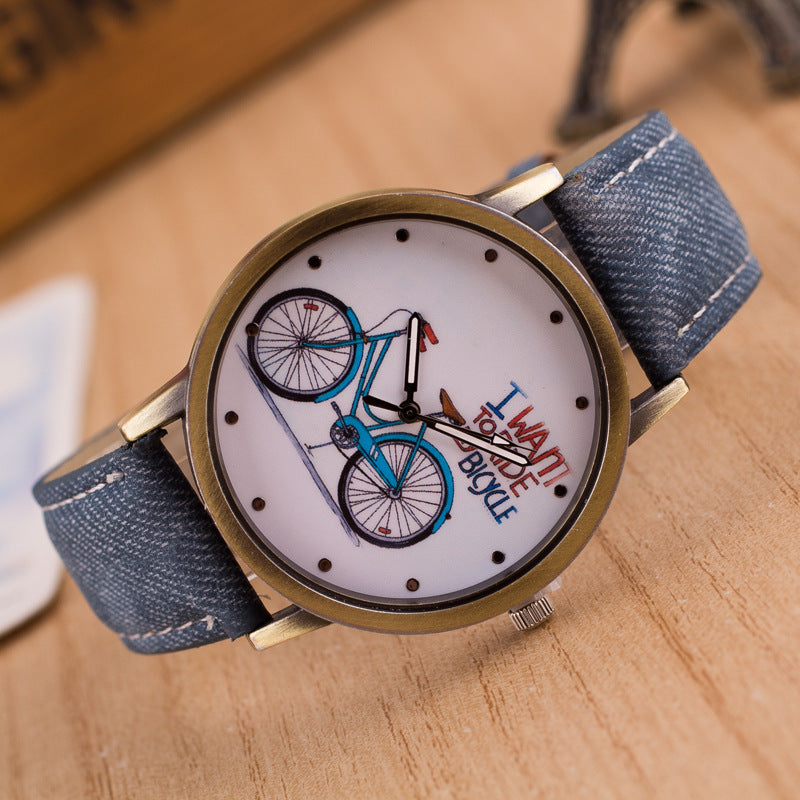 Denim Vintage Bike Ride Watch
