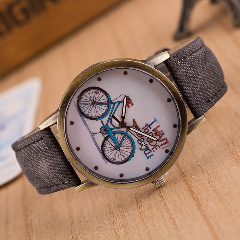 Denim Vintage Bike Ride Watch