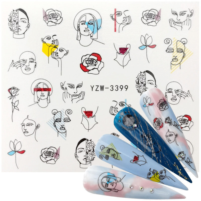Cute Smiley Cactus Nail Art Stickers