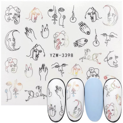 Cute Smiley Cactus Nail Art Stickers