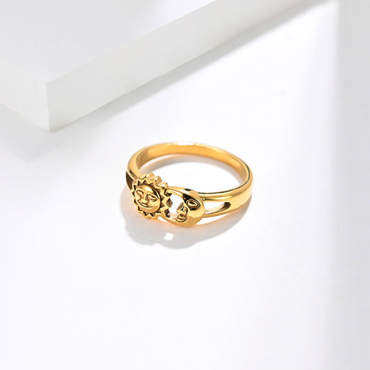 Sun Design Stainless Steel Rings For Men And Women