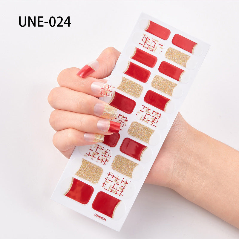 22 Tips Waterproof And Tearable 3D Christmas Nail Polish Film Nail Stickers Full Stickers