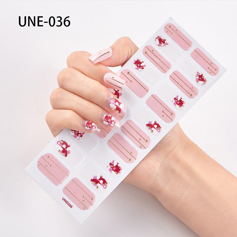 22 Tips Waterproof And Tearable 3D Christmas Nail Polish Film Nail Stickers Full Stickers