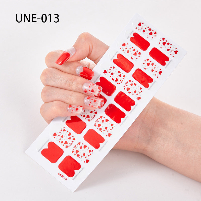 22 Tips Waterproof And Tearable 3D Christmas Nail Polish Film Nail Stickers Full Stickers