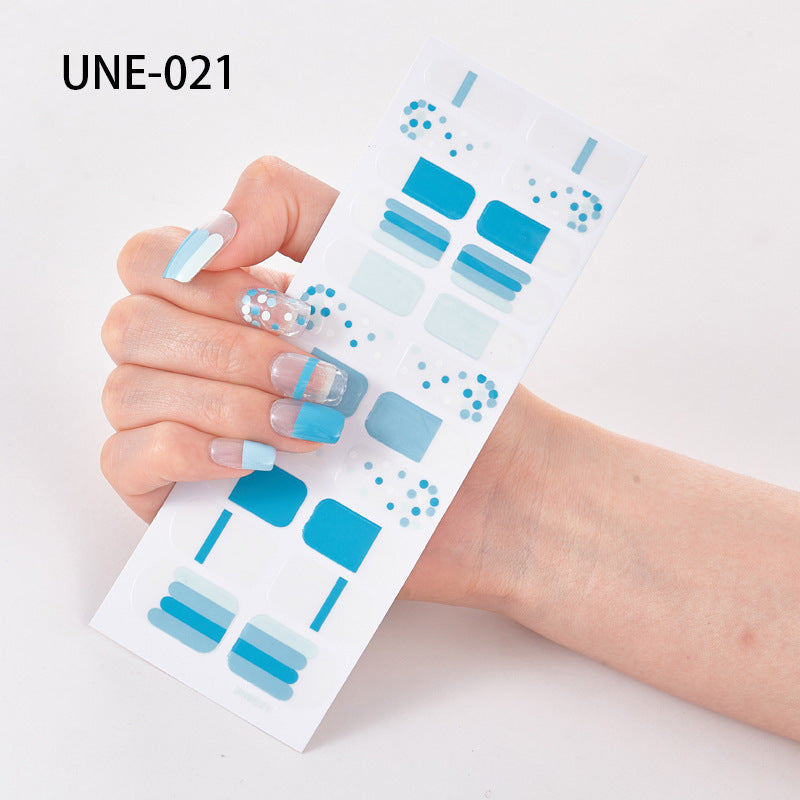 22 Tips Waterproof And Tearable 3D Christmas Nail Polish Film Nail Stickers Full Stickers