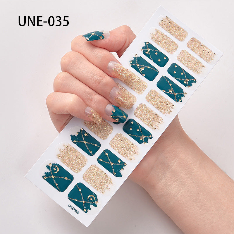 22 Tips Waterproof And Tearable 3D Christmas Nail Polish Film Nail Stickers Full Stickers