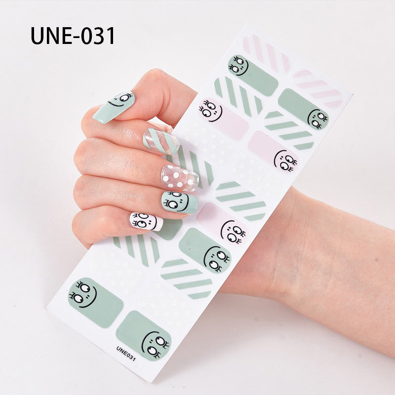 22 Tips Waterproof And Tearable 3D Christmas Nail Polish Film Nail Stickers Full Stickers