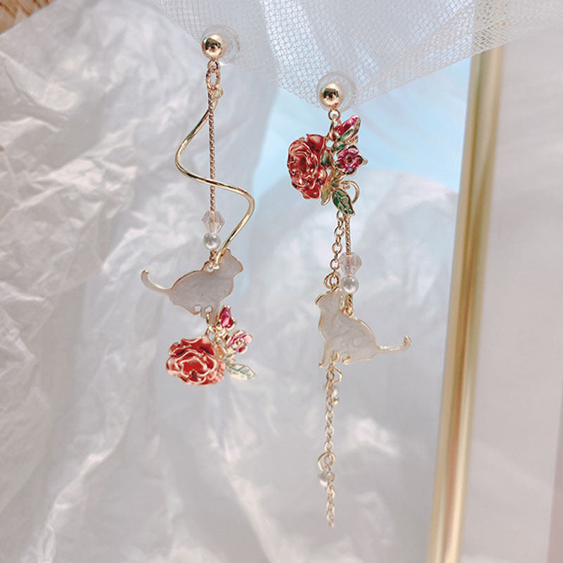 Long Rhinestone Tassel Earrings