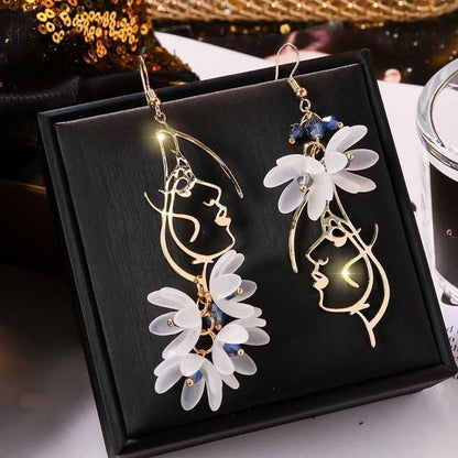 Long Rhinestone Tassel Earrings