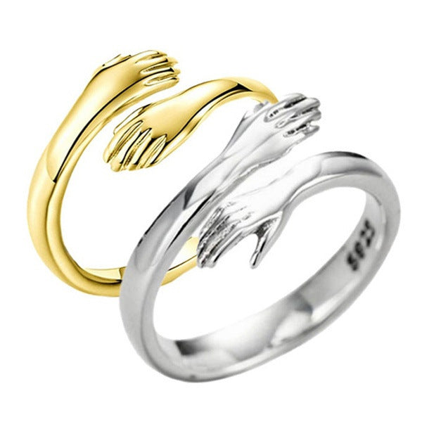 Simple Hands Alloy Hug Ring