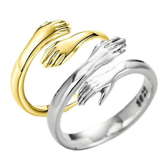 Simple Hands Alloy Hug Ring