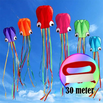 3D 4M Large Octopus Beach Kite with Handle Line