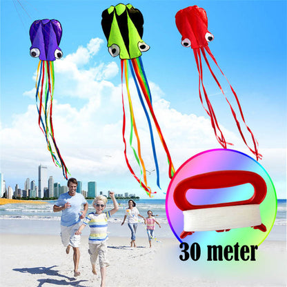 3D 4M Large Octopus Beach Kite with Handle Line