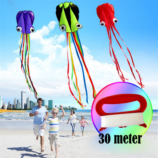 3D 4M Large Octopus Beach Kite with Handle Line