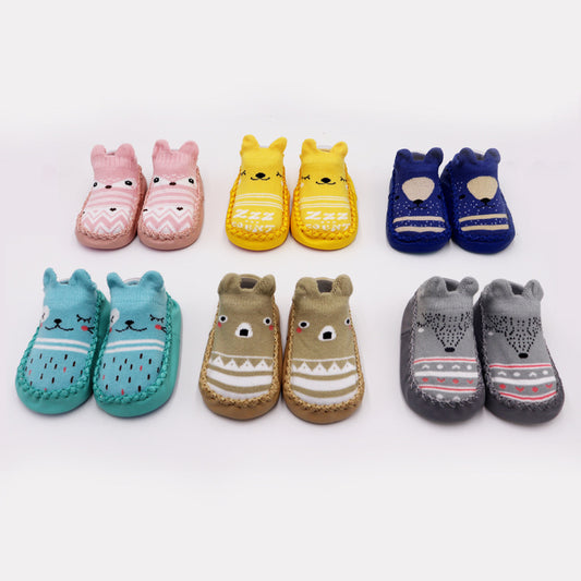 Children's Cartoon Non Slip Combed Cotton Floor Shoes