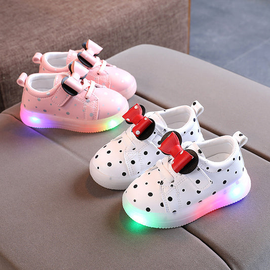 LED Light-up Bowknot Shoes For Girls
