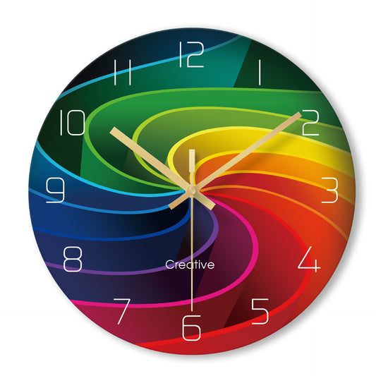 Tempered Glass Wall Clock For Living And Bedroom