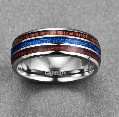 8MM Hawaiian Koa Wood Men Ring