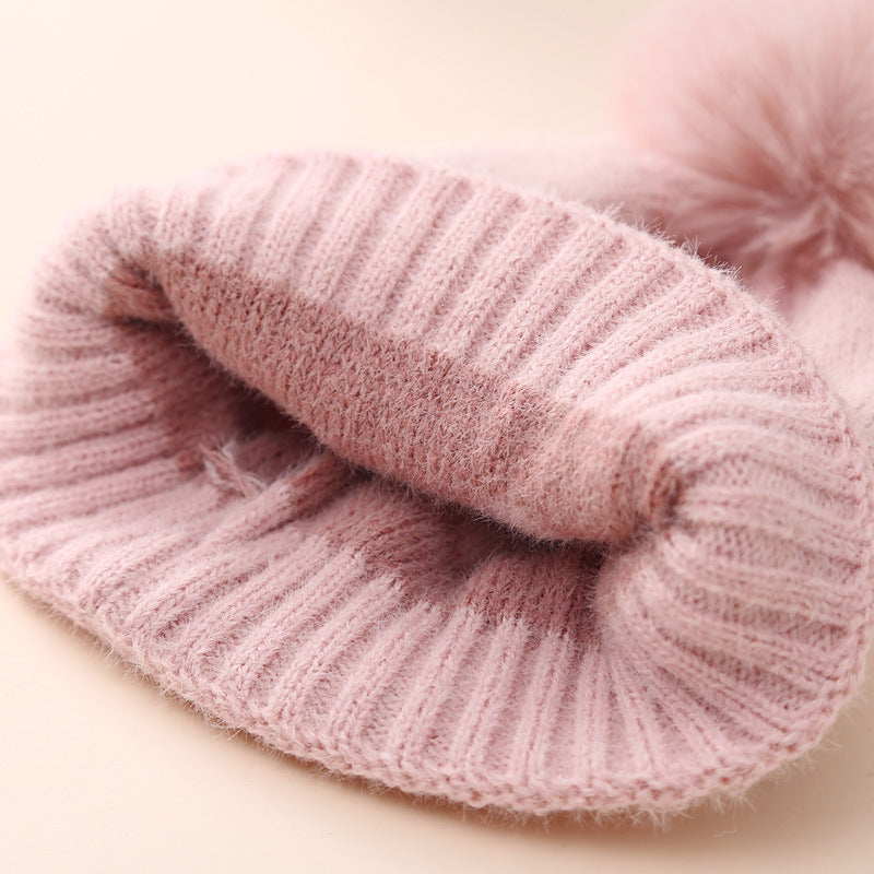 Baby Double-layer Thickened Jacquard Heart Hat