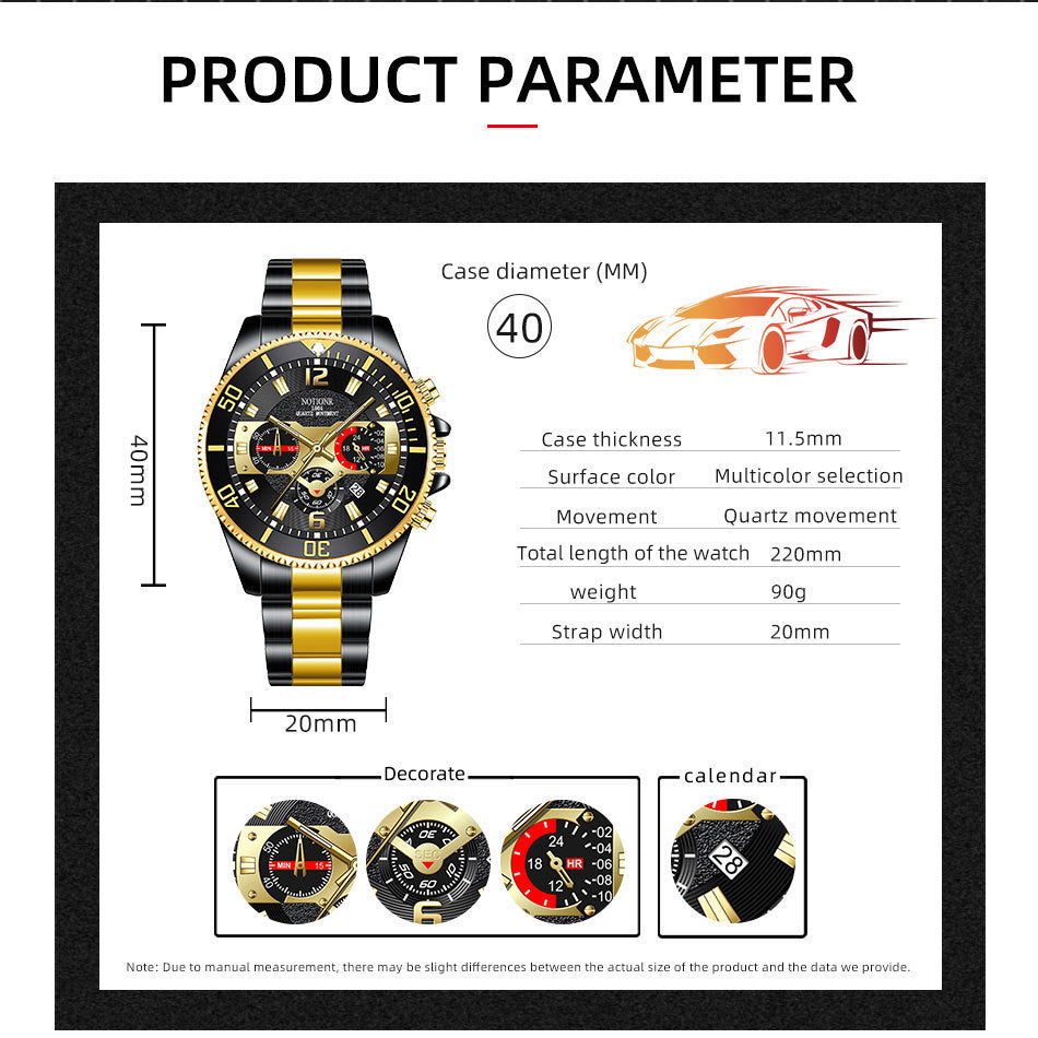 Men's Quartz Watch, Sunglasses And Gift Box