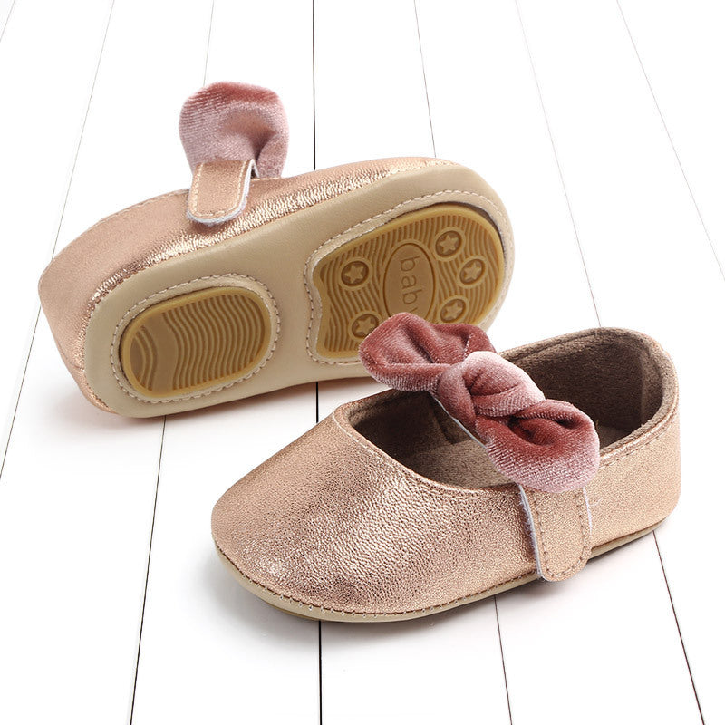 Spring Bowknot Rubber Sole Baby Shoes