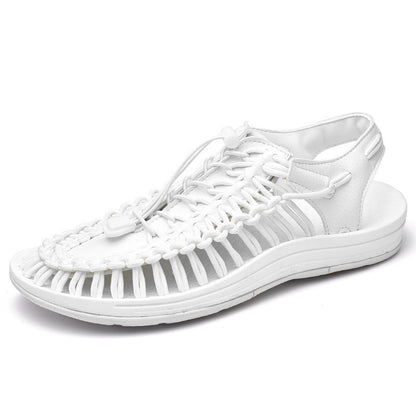 Woven Drawstring Tie Roman Shoes