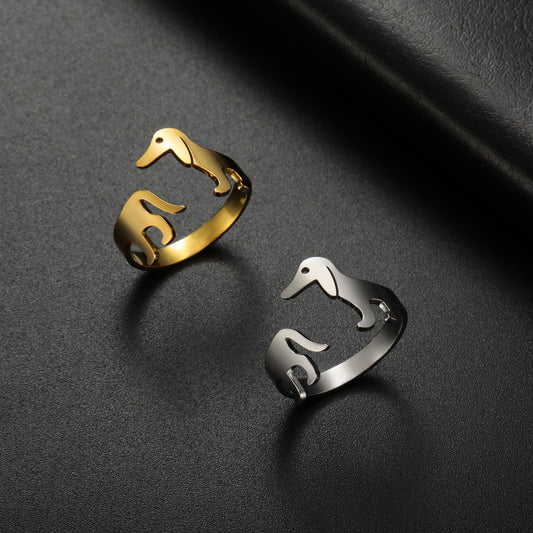 Titanium Steel Ornament Adjustable Ring