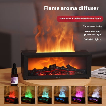 3D Flame Effect Essential Oil Humidifier with Colorful LED Light & Large Mist Output