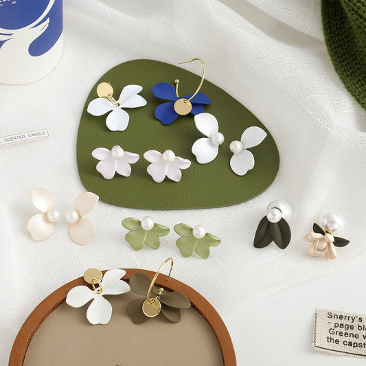 Mori Style Fresh Flower Stud Earrings