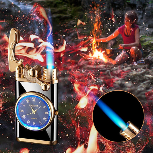 Real Dial Inflatable Windproof Lighter Men's Watch Gift
