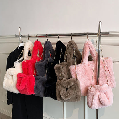 Winter Chain Plush Handbag