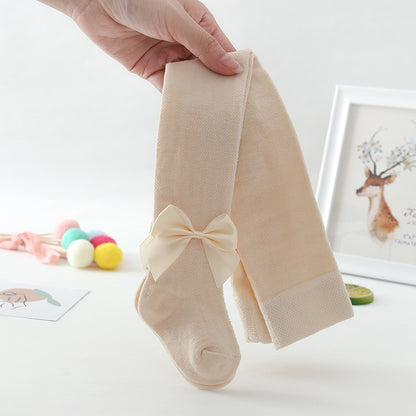 Children's Pantyhose Big Bow Mesh
