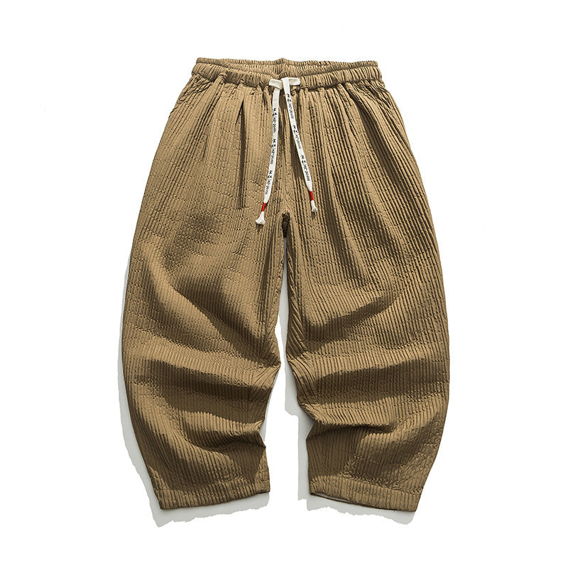 Men's Casual Loose Solid Color Overalls Straight-leg Trousers