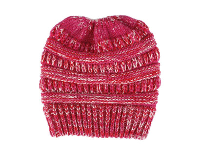 Mixed Color Knitted Wool Hat For Ladies