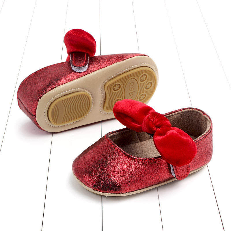 Spring Bowknot Rubber Sole Baby Shoes