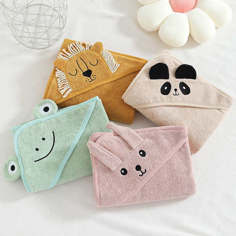 Children's Cute Cartoon Hooded Towel Cloak