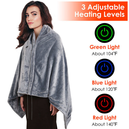 Wearable USB Heated Shawl With 3 Adjustable Levels