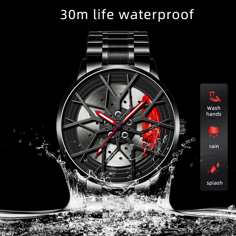 Men's Waterproof Luminous Wheel Watch