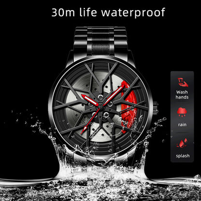 Men's Waterproof Luminous Wheel Watch