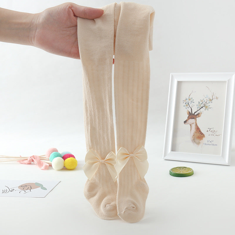Children's Pantyhose Big Bow Mesh