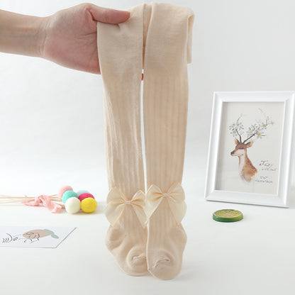 Children's Pantyhose Big Bow Mesh