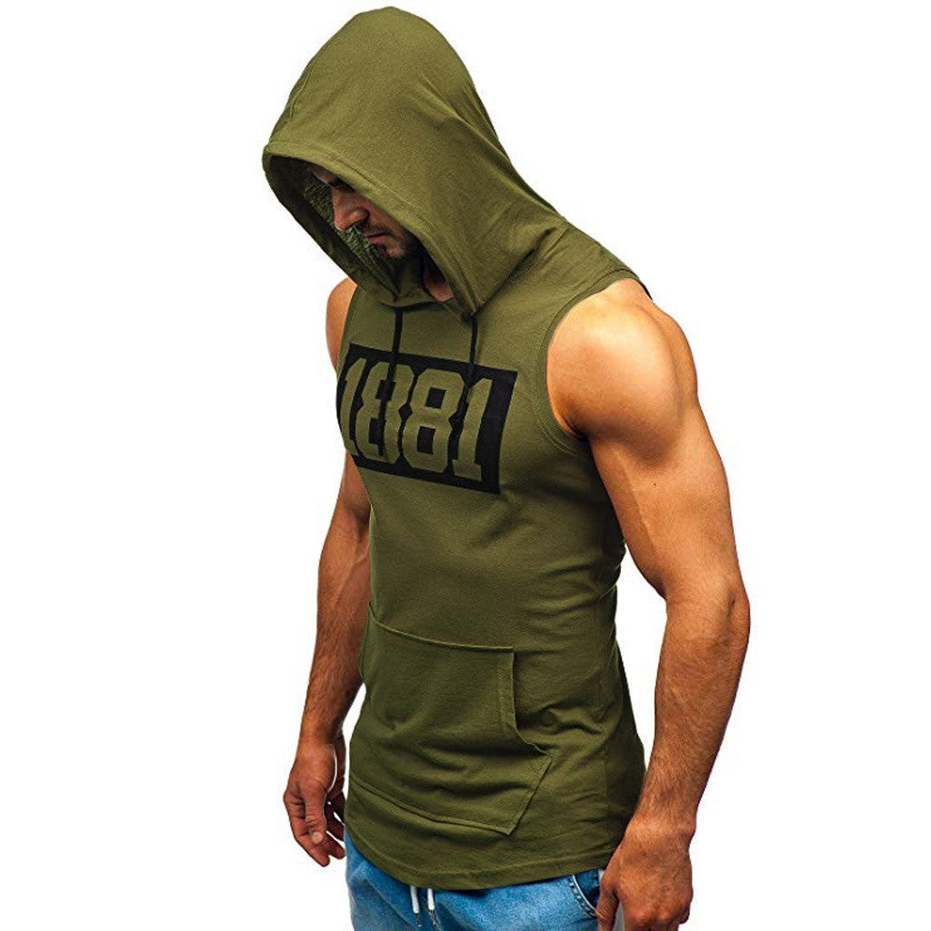 Men's Sleeveless Letter Printed Vest