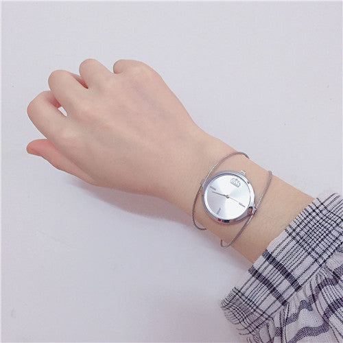 Retro Girls Round Single Steel Wire Bangle Watch