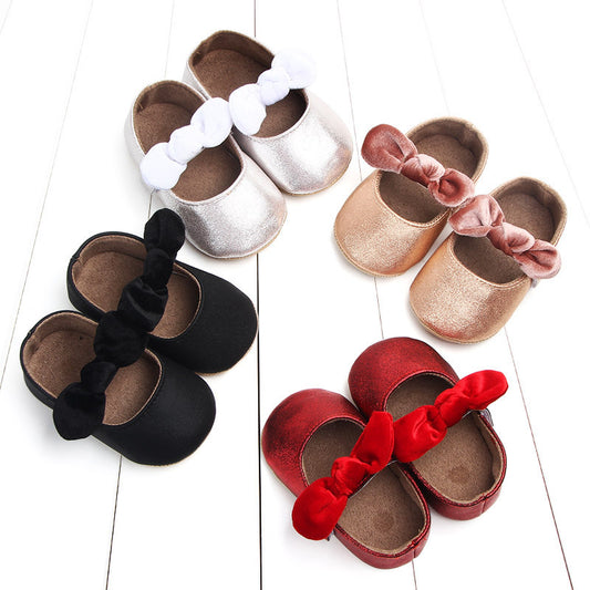 Spring Bowknot Rubber Sole Baby Shoes