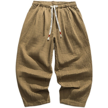 Men's Casual Loose Solid Color Overalls Straight-leg Trousers