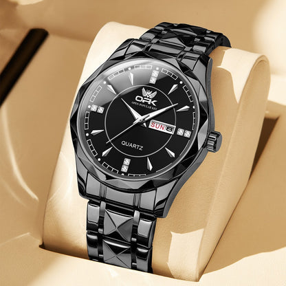 Stainless Steel Double Calendar Waterproof Men's Watch
