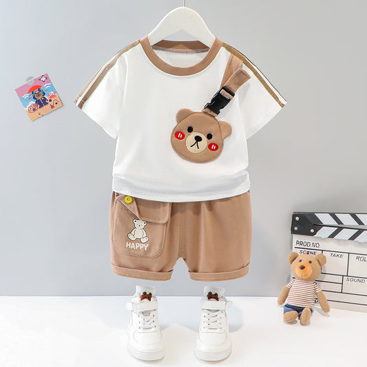 Children's Short-sleeved Cartoon Animal Two-piece Set