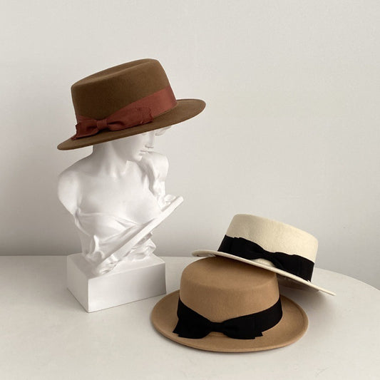 French Retro Flat-brimmed Cap