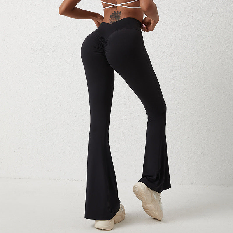 High Waisted Hip Lifting And Wide Leg Fitness Pants